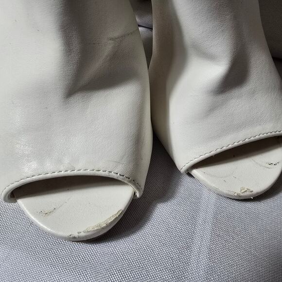 Womens White Heel Open Toe Shoes Size 7.5 - Picture 6 of 9